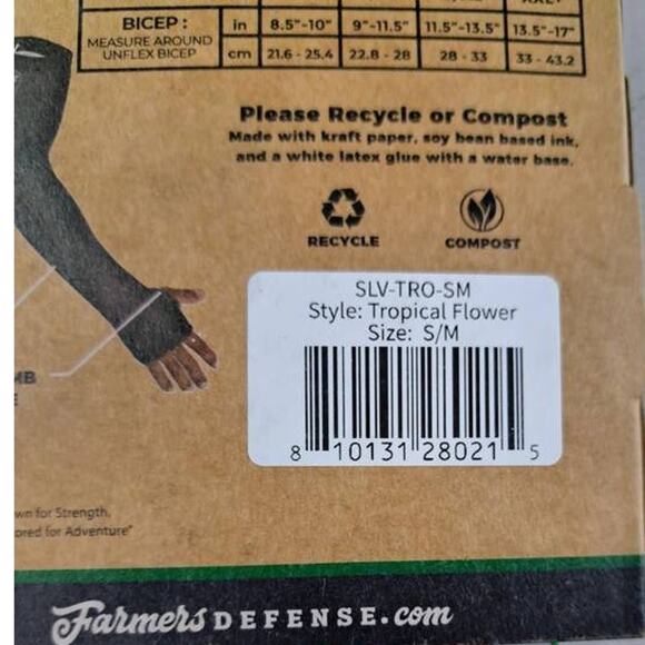 Farmers Defense UV Protection Cooling Sleeves Tropical Flower Size Small/Medium - Picture 5 of 5